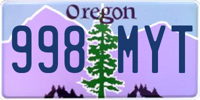 OR license plate 998MYT