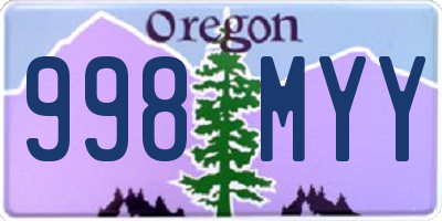 OR license plate 998MYY