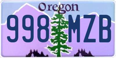 OR license plate 998MZB