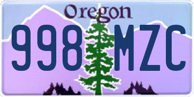 OR license plate 998MZC