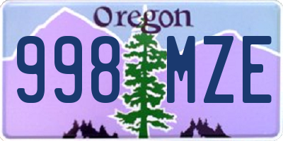 OR license plate 998MZE