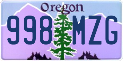 OR license plate 998MZG