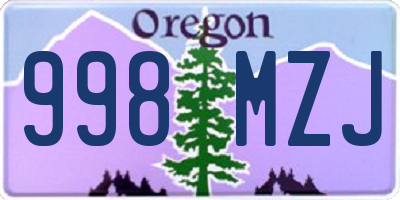 OR license plate 998MZJ
