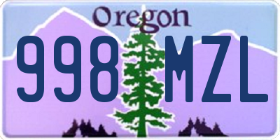 OR license plate 998MZL