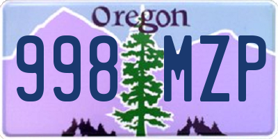 OR license plate 998MZP
