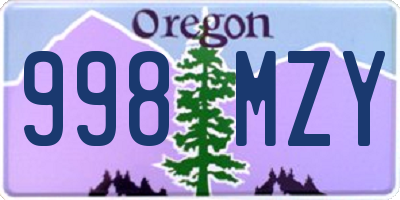 OR license plate 998MZY