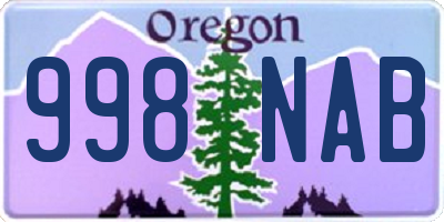 OR license plate 998NAB