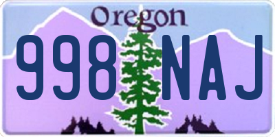 OR license plate 998NAJ