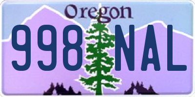 OR license plate 998NAL