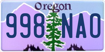 OR license plate 998NAO