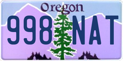 OR license plate 998NAT