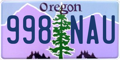 OR license plate 998NAU