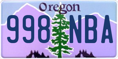 OR license plate 998NBA