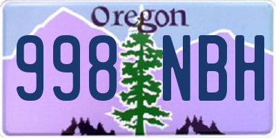 OR license plate 998NBH