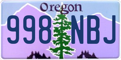 OR license plate 998NBJ