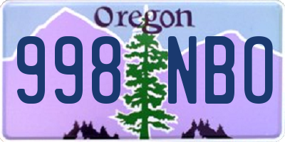 OR license plate 998NBO