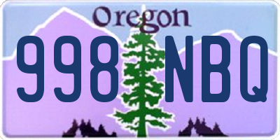 OR license plate 998NBQ