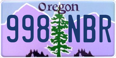 OR license plate 998NBR