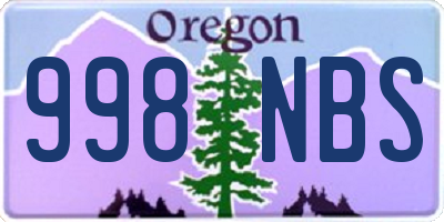 OR license plate 998NBS