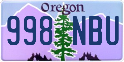 OR license plate 998NBU