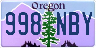 OR license plate 998NBY