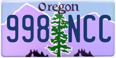 OR license plate 998NCC