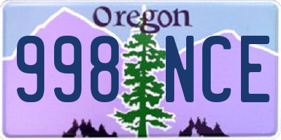 OR license plate 998NCE
