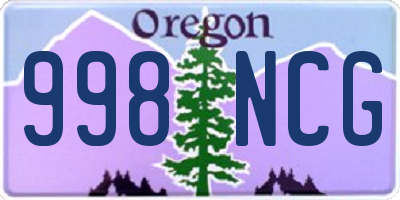 OR license plate 998NCG