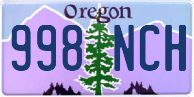 OR license plate 998NCH
