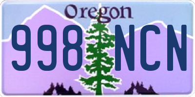 OR license plate 998NCN