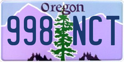 OR license plate 998NCT