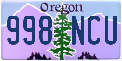 OR license plate 998NCU