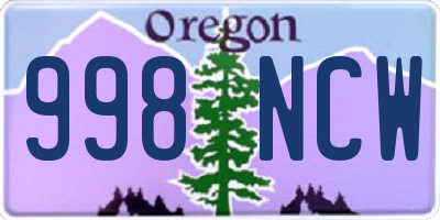 OR license plate 998NCW