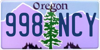 OR license plate 998NCY