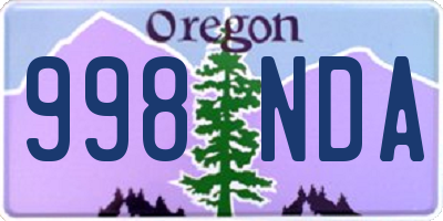 OR license plate 998NDA