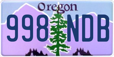 OR license plate 998NDB
