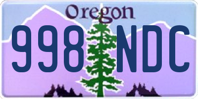 OR license plate 998NDC