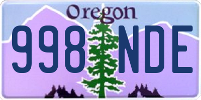 OR license plate 998NDE