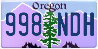 OR license plate 998NDH