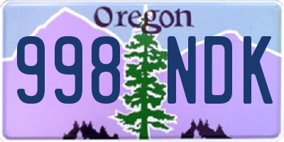 OR license plate 998NDK