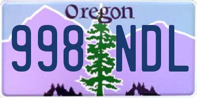 OR license plate 998NDL
