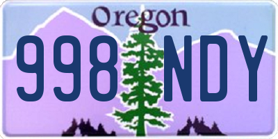 OR license plate 998NDY