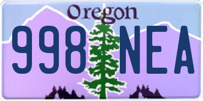 OR license plate 998NEA