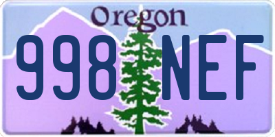 OR license plate 998NEF