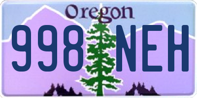 OR license plate 998NEH