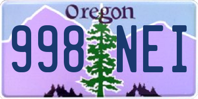 OR license plate 998NEI