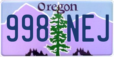 OR license plate 998NEJ