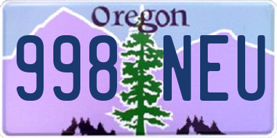 OR license plate 998NEU
