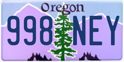 OR license plate 998NEY