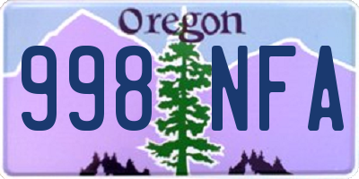 OR license plate 998NFA